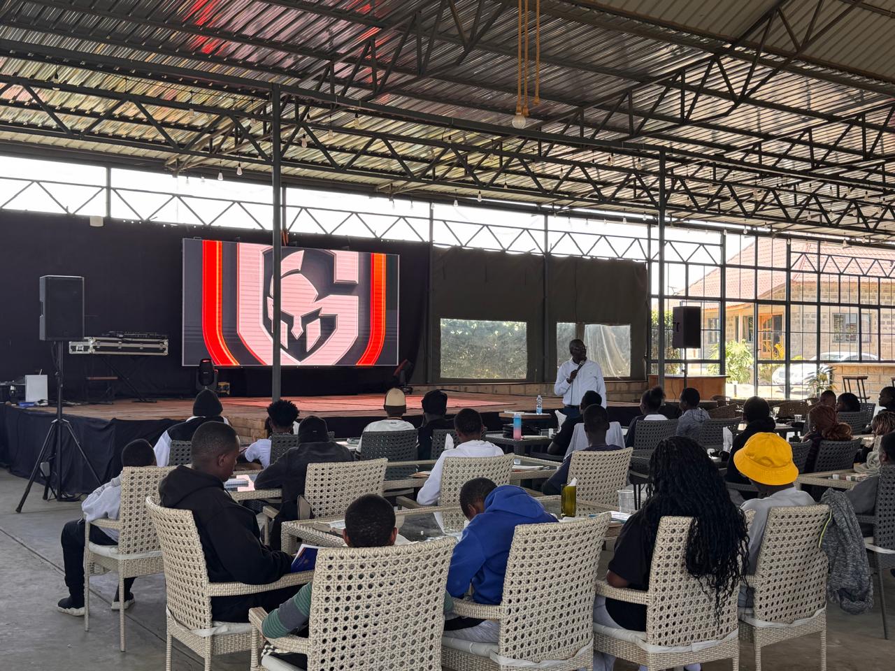 Teenagers attentively participating in a GIANTS camp session